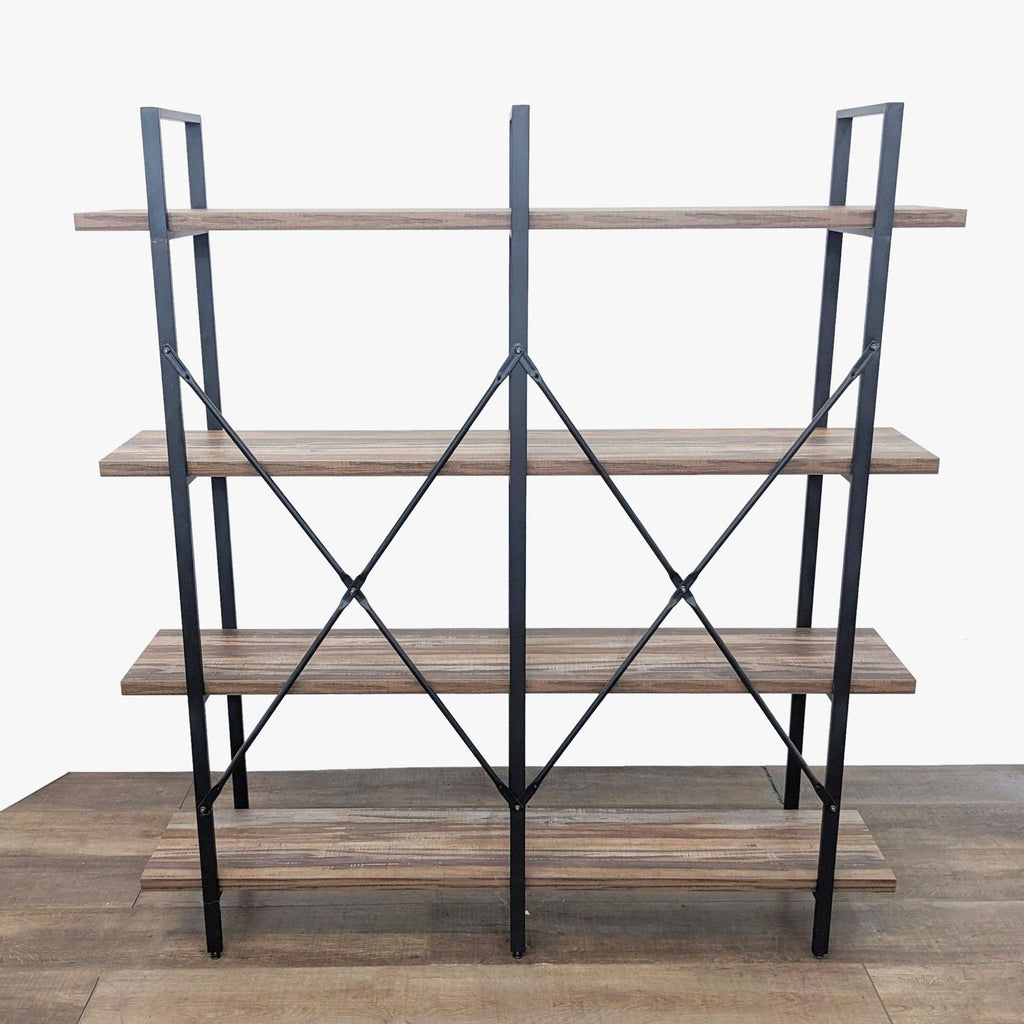 industrial style industrial shelving unit with a metal frame and a shelf for books