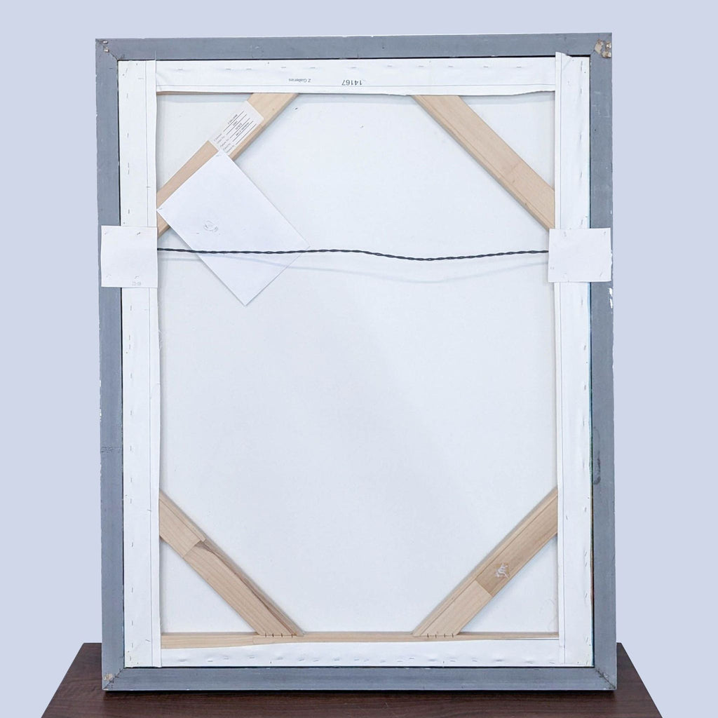 the frame is made of wood and has a white frame and a white board.