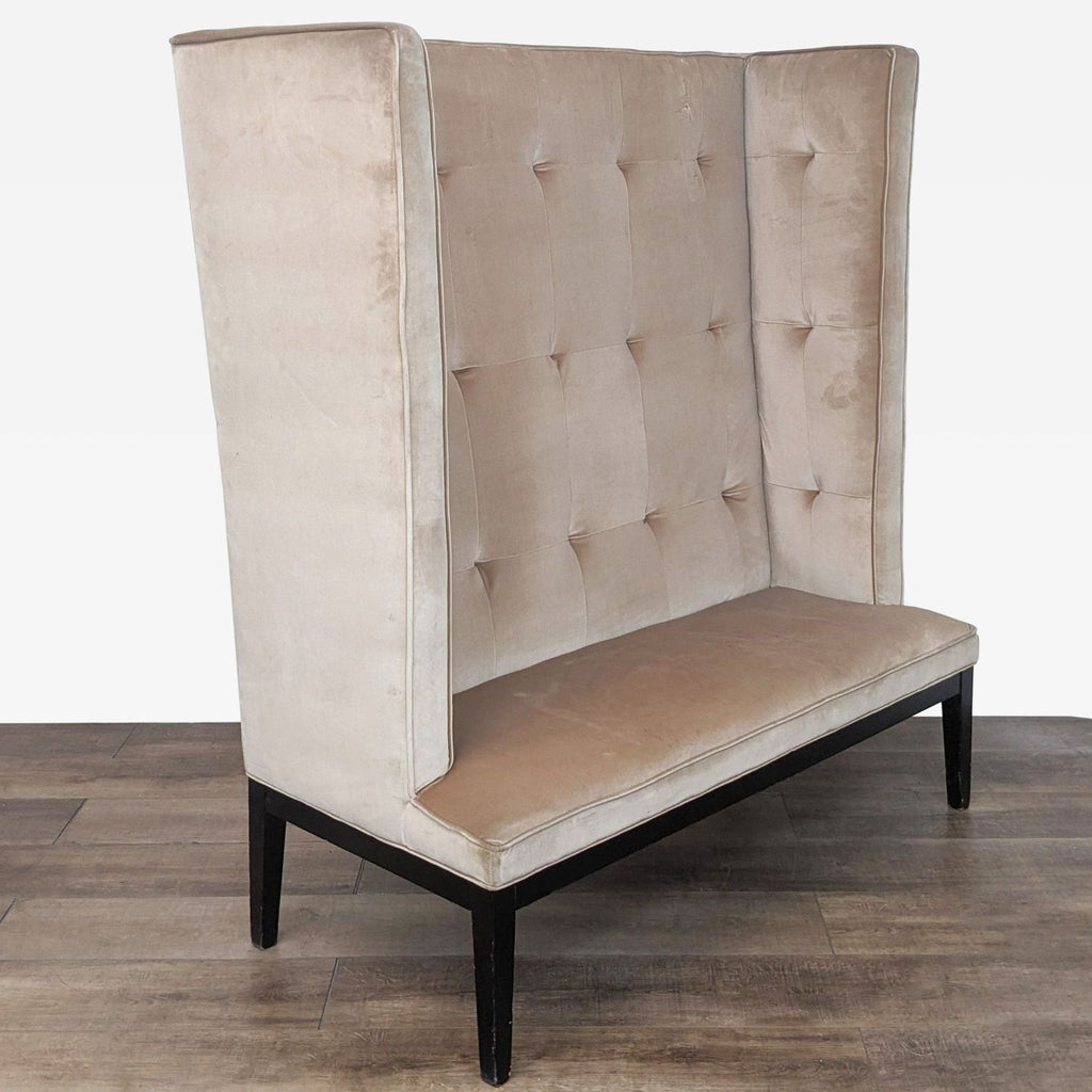 Contemporary  High-Back Velvet Loveseat Chair