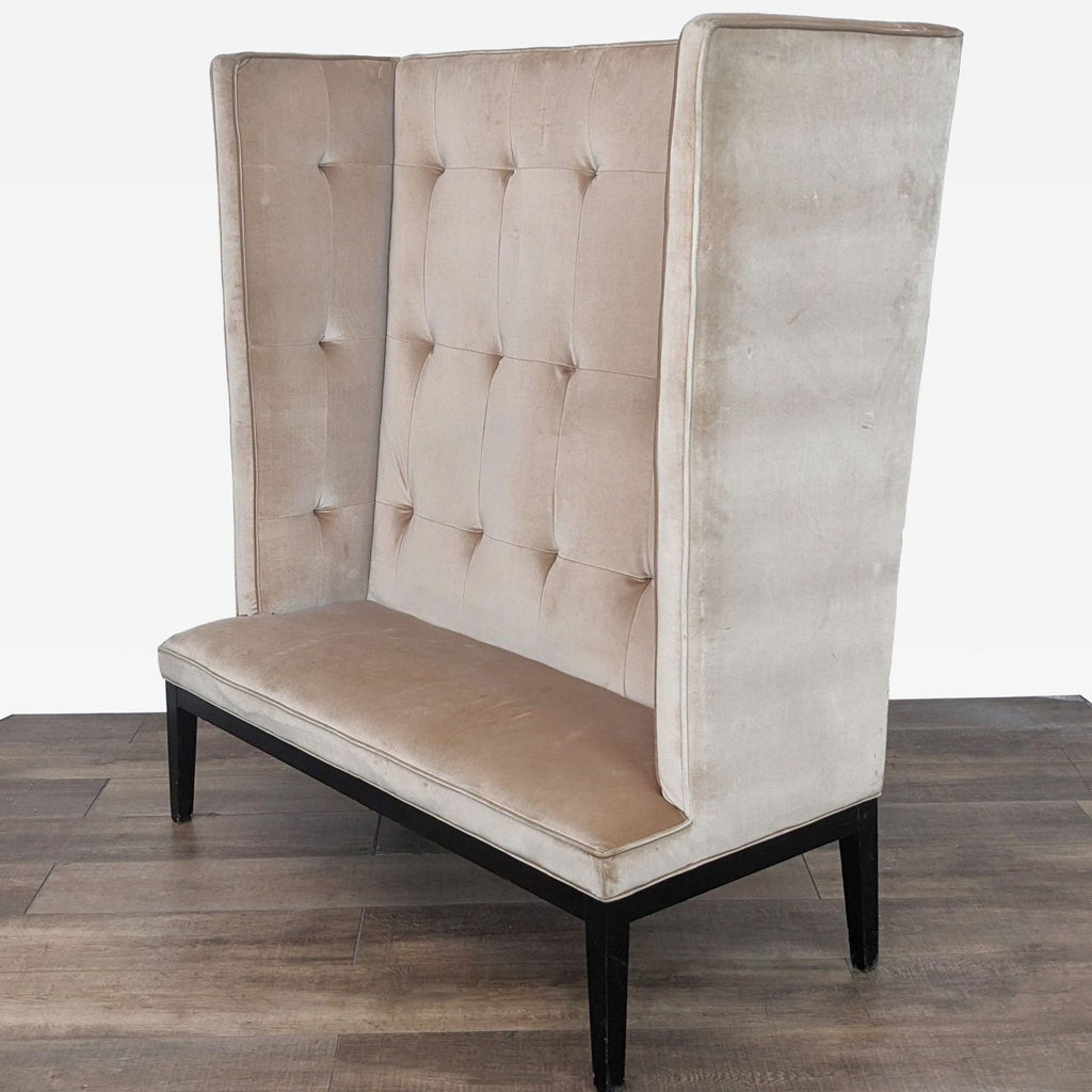 Contemporary  High-Back Velvet Loveseat Chair