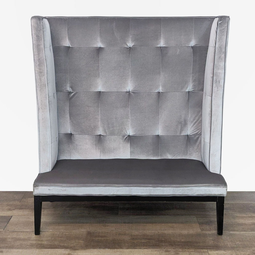 the [ unused0 ] grey velvet tufted chair