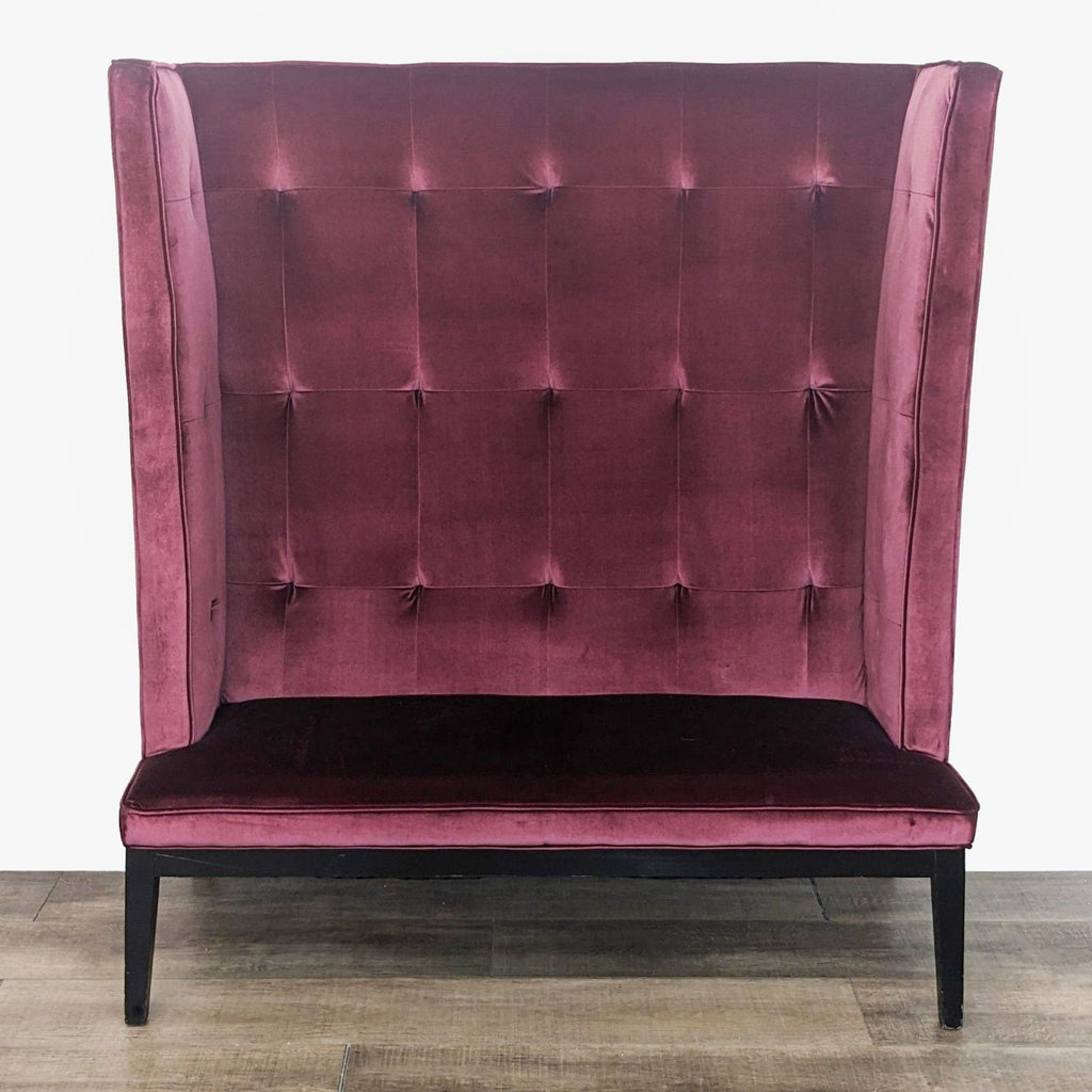 a pair of velvet chairs