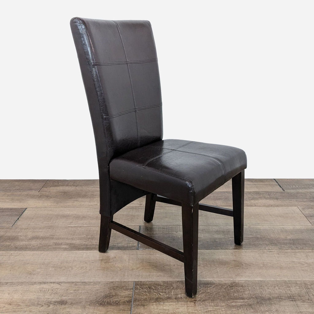 Modern Dark Brown Faux Leather Dining Chair