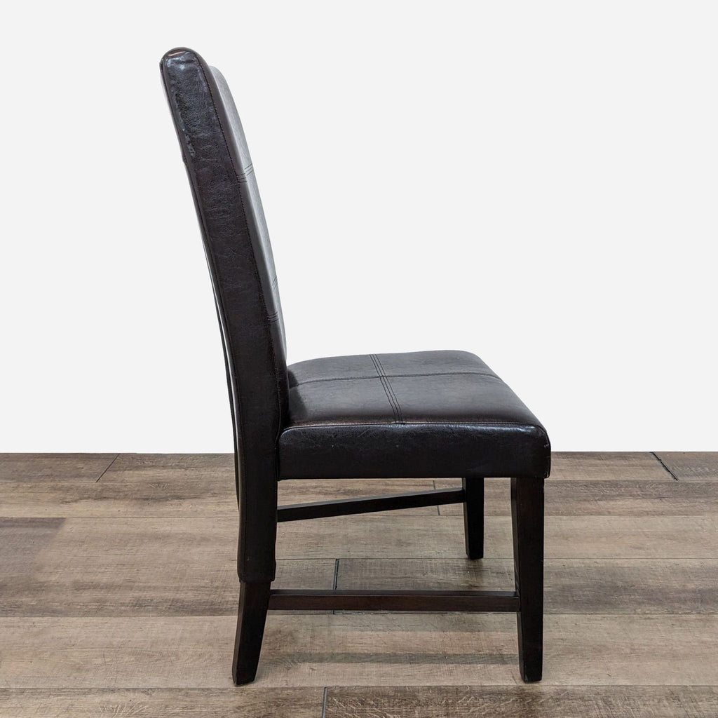 Modern Dark Brown Faux Leather Dining Chair