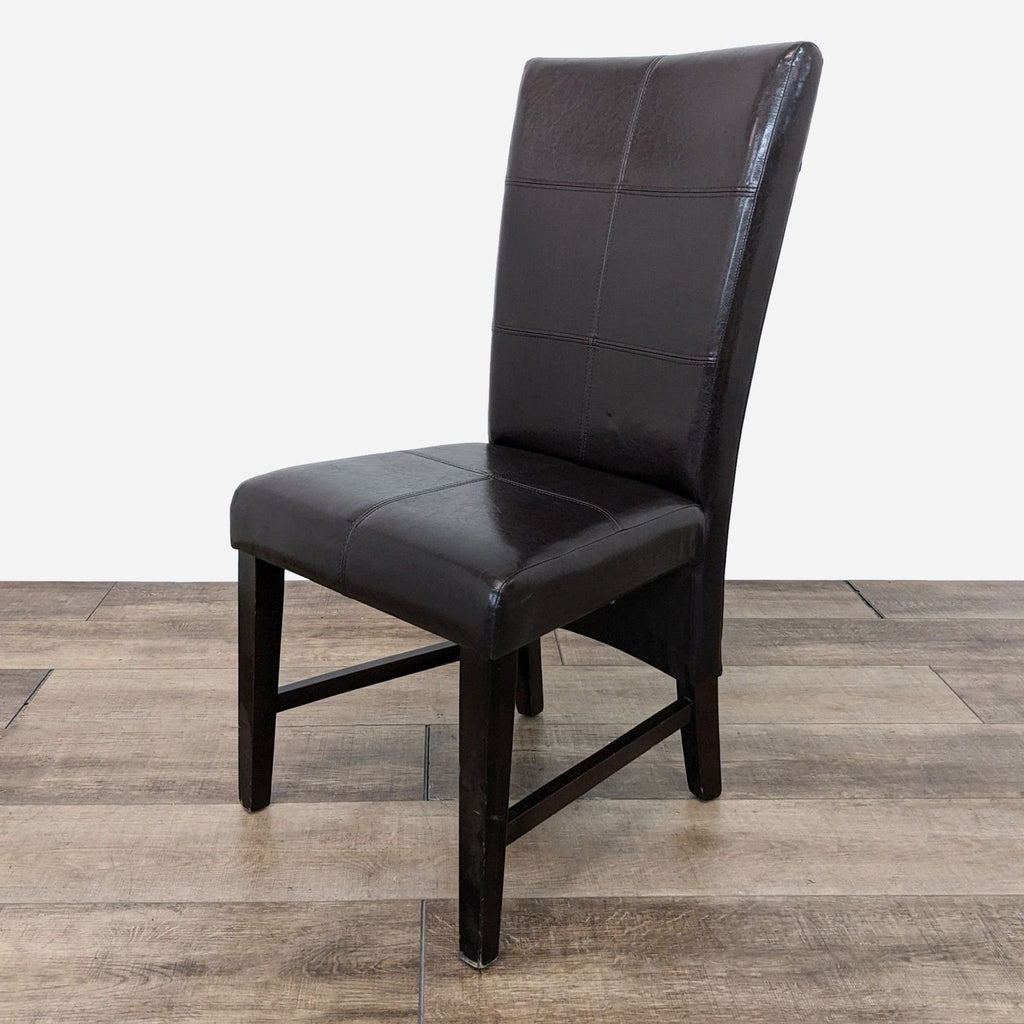 Modern Dark Brown Faux Leather Dining Chair