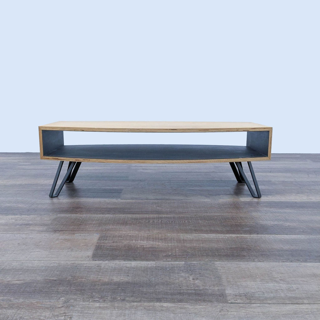 the coffee table is a modern coffee table with a modern design.