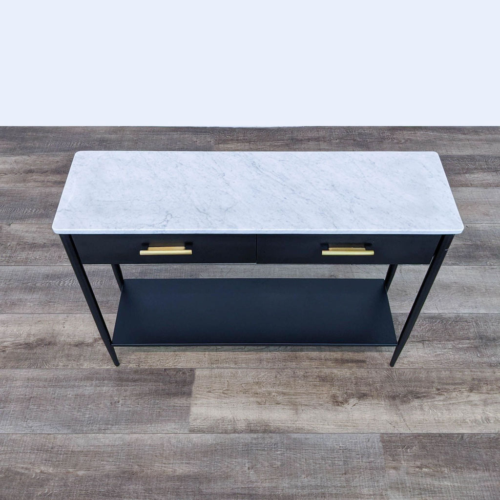 the marble top coffee table