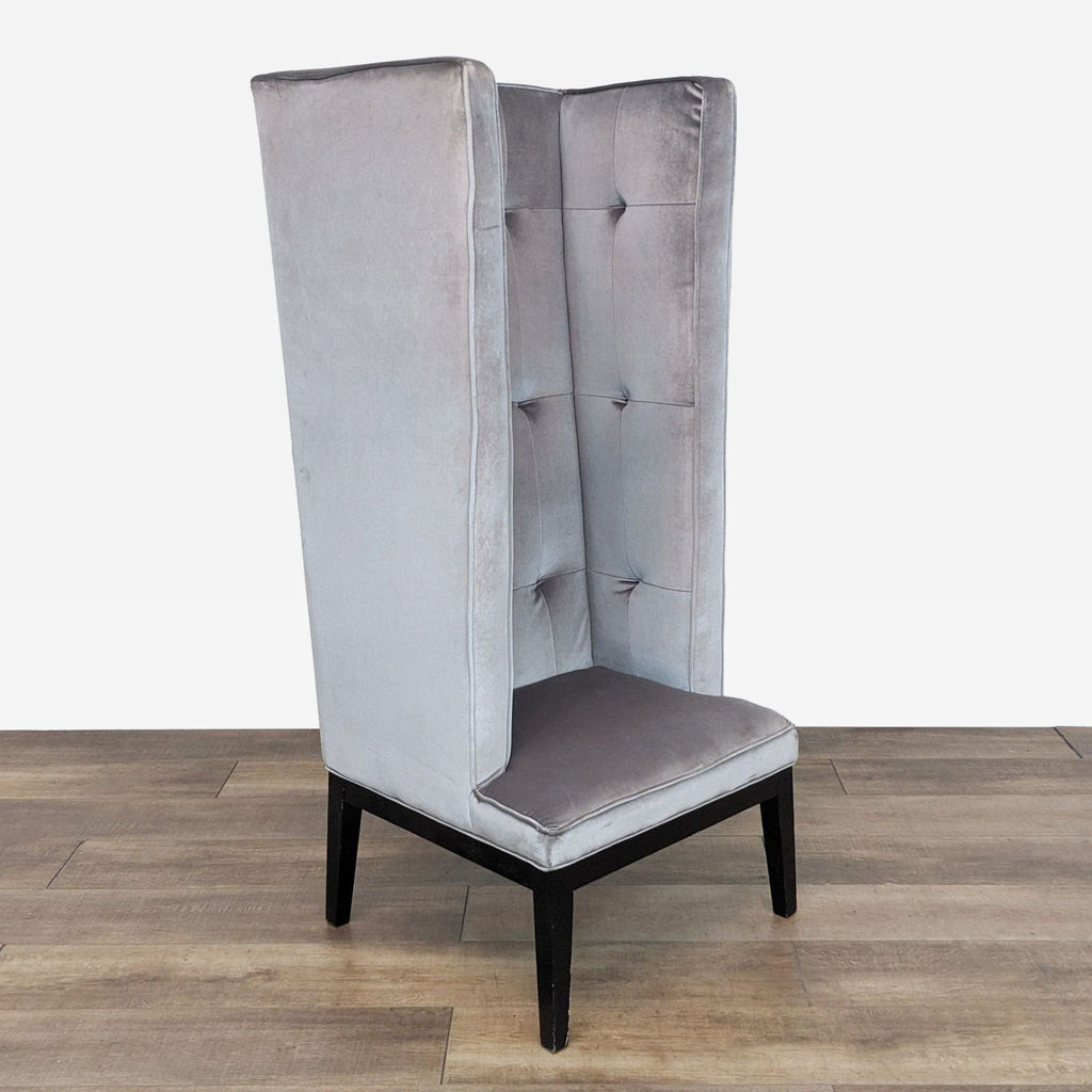 the [ unused0 ] - grey velvet wingback chair