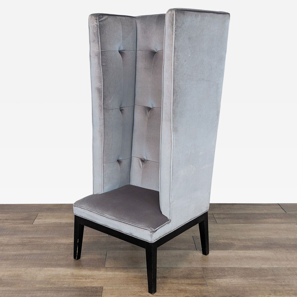 Contemporary High-Back Velvet Chair