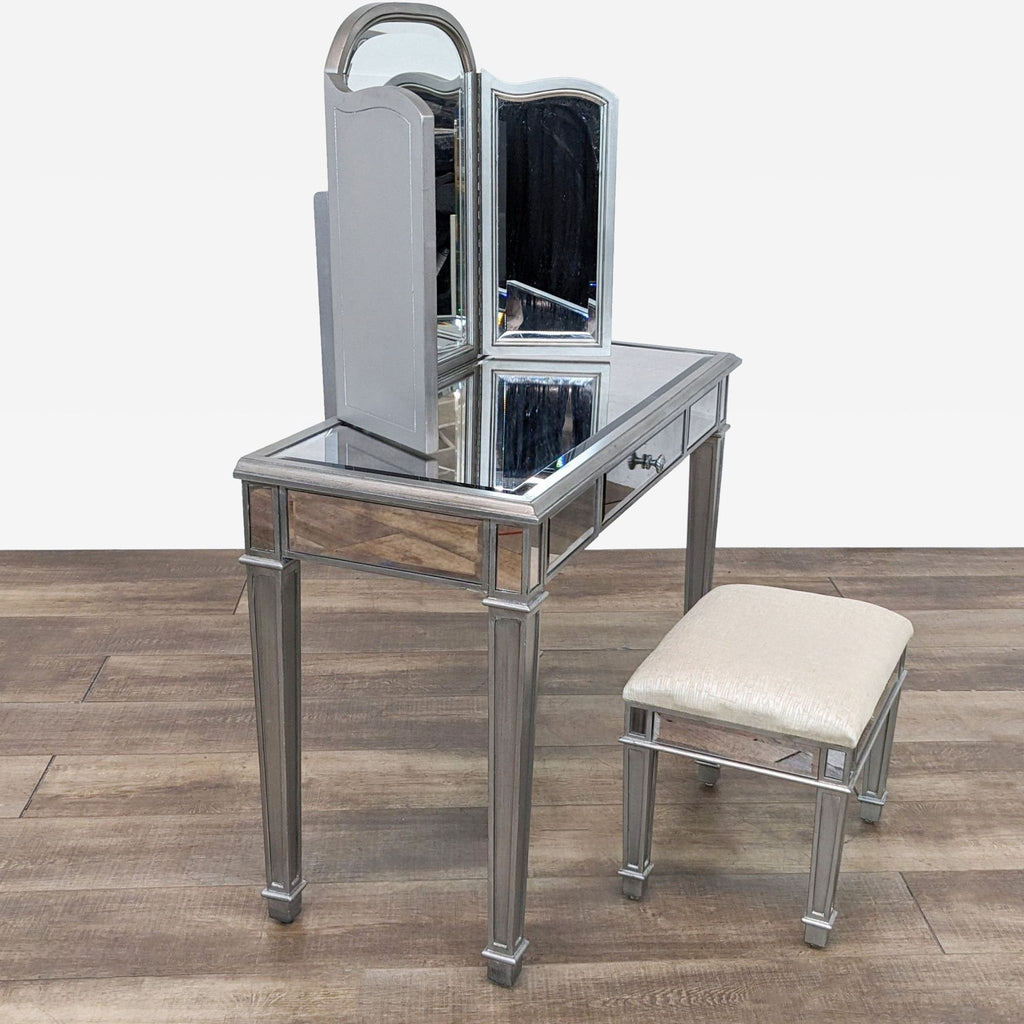 Pier 1 Imports Hayworth Mirrored Vanity with Stool