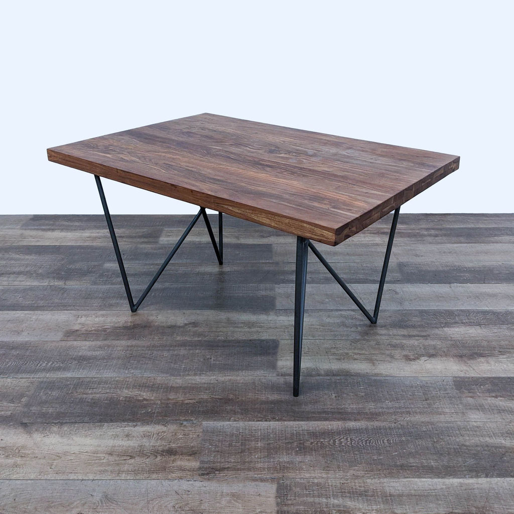 CB2 Dylan Acacia Wood Industrial Dining Table