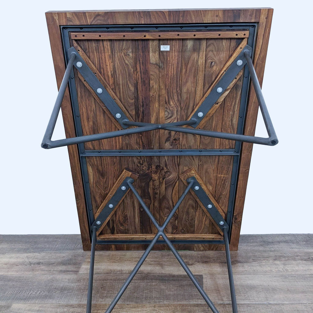 CB2 Dylan Acacia Wood Industrial Dining Table