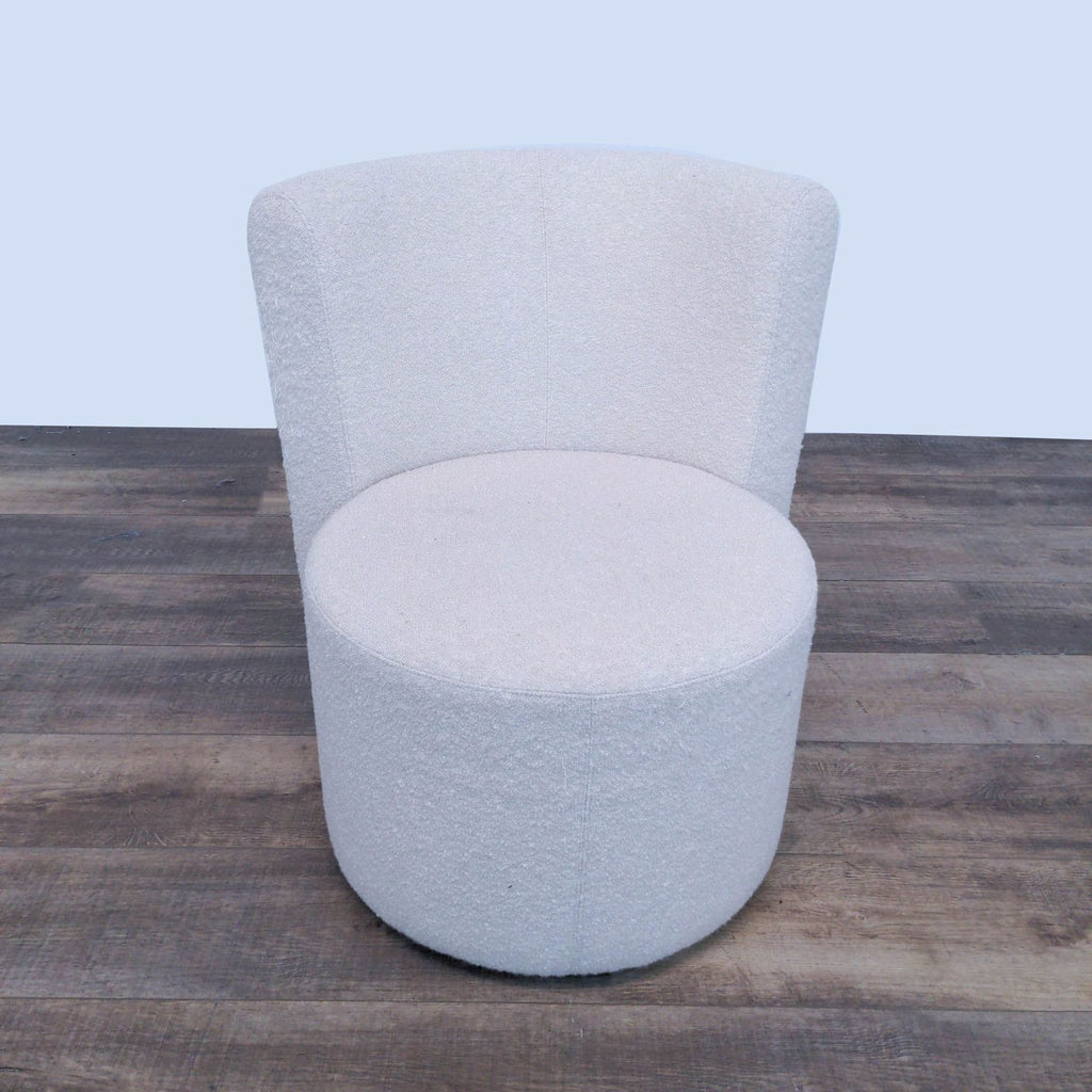 Modern White Bouclé Lounge Chair