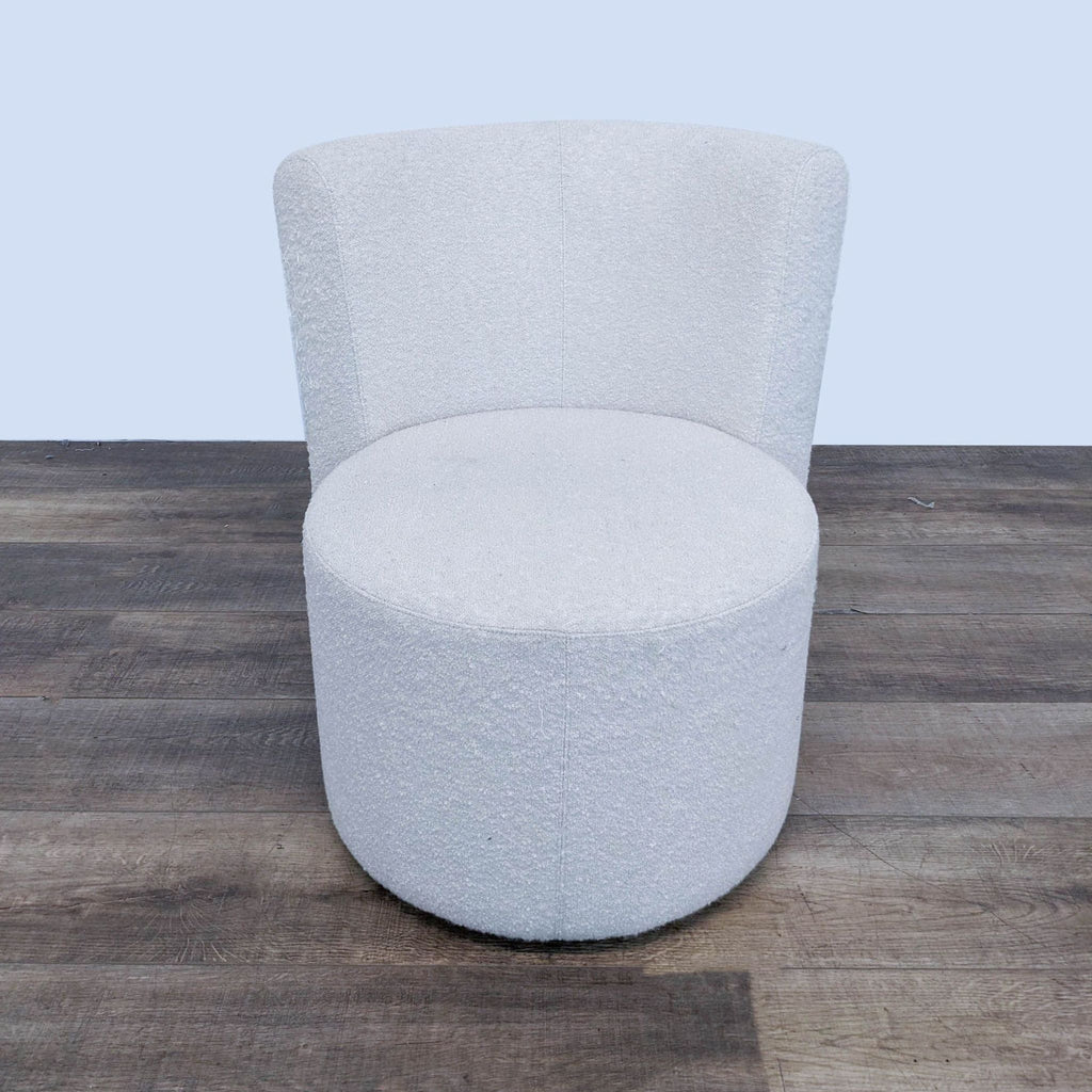 Modern White Bouclé Lounge Chair