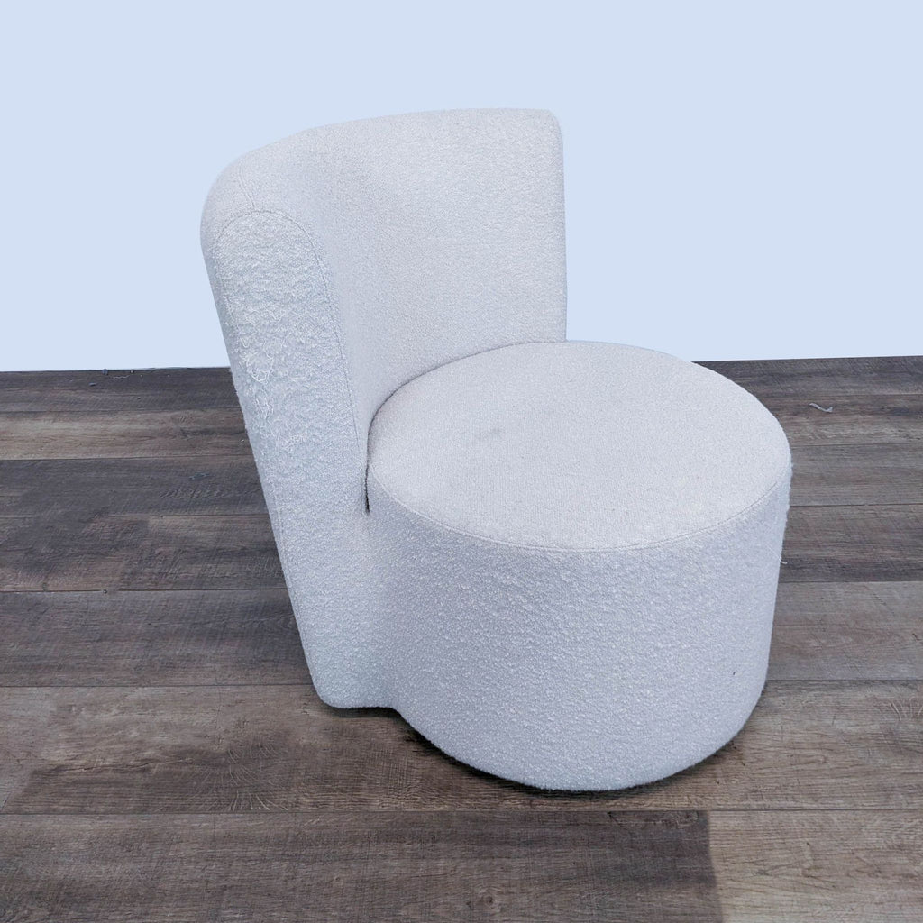 Modern White Bouclé Lounge Chair