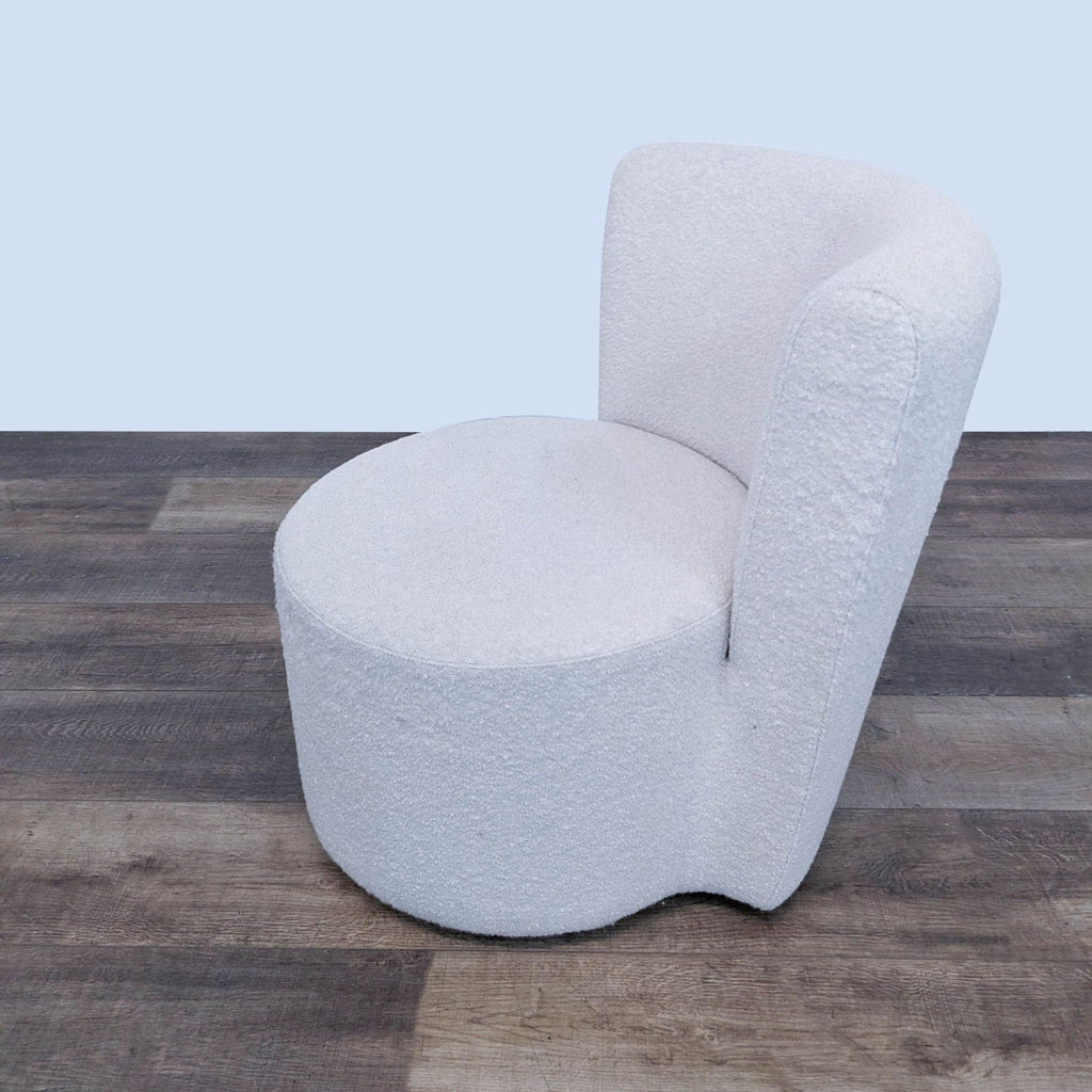 Modern White Bouclé Lounge Chair