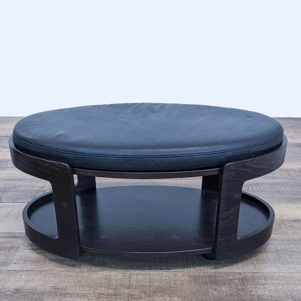 Ekornes Black Leather Coffee Table/Ottoman