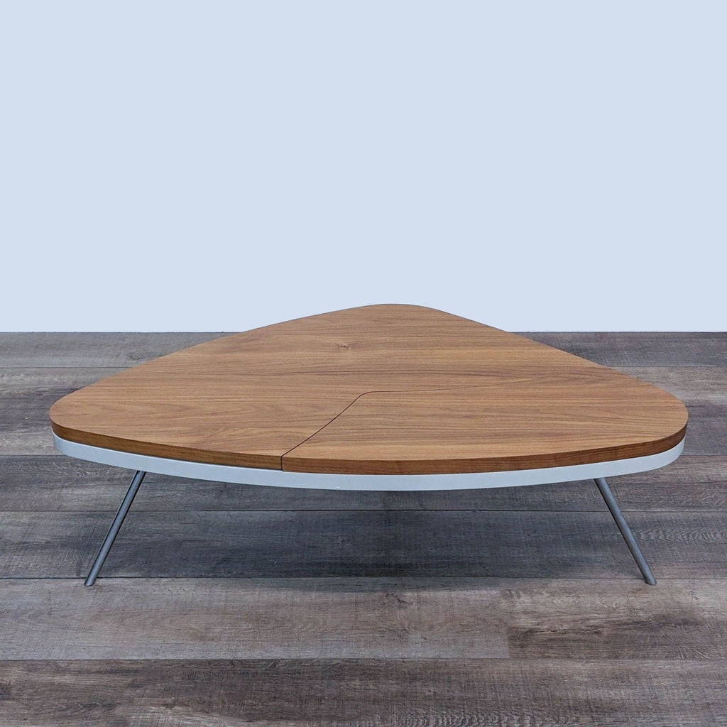 Modern Triangular Coffee Table with Storage