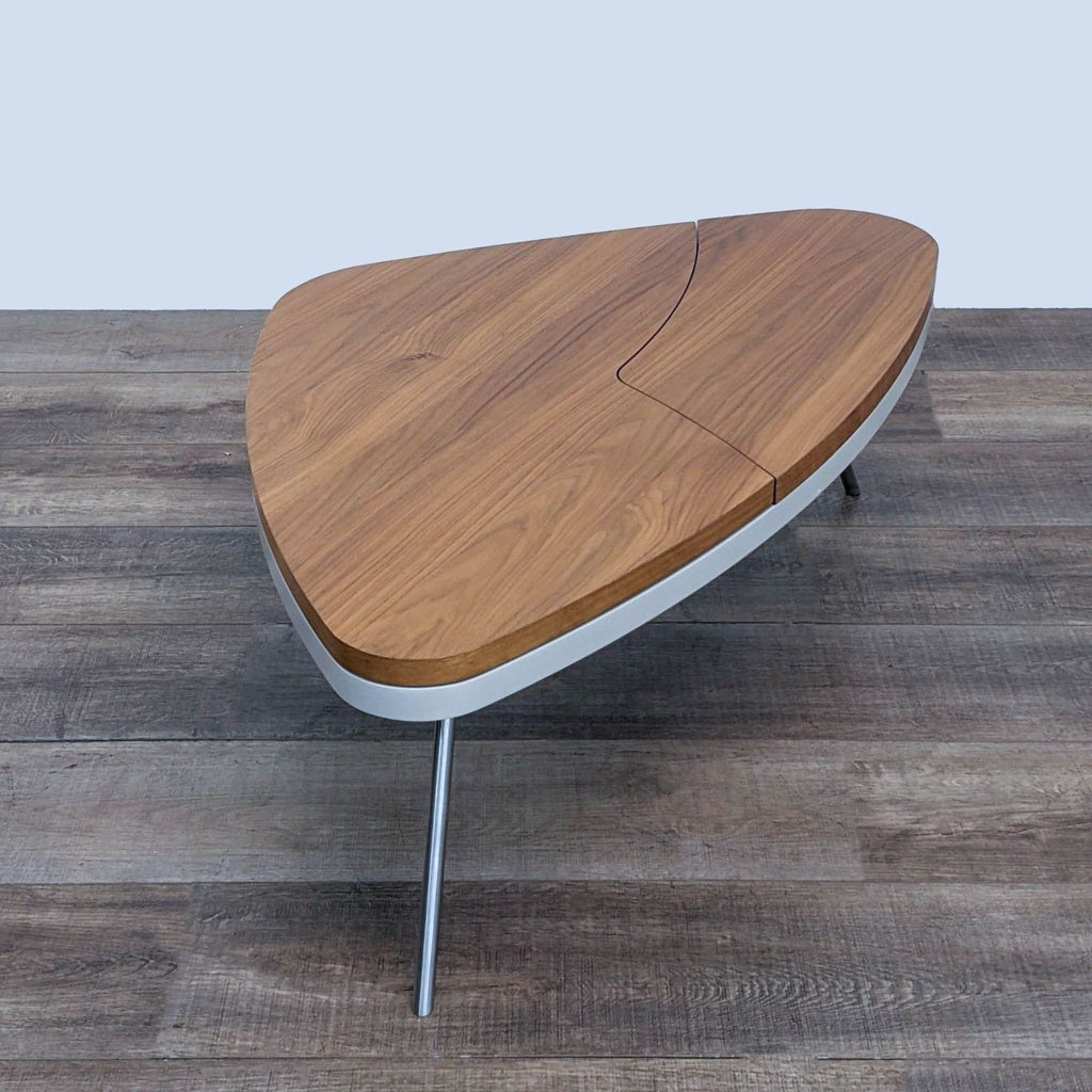 Modern Triangular Coffee Table with Storage