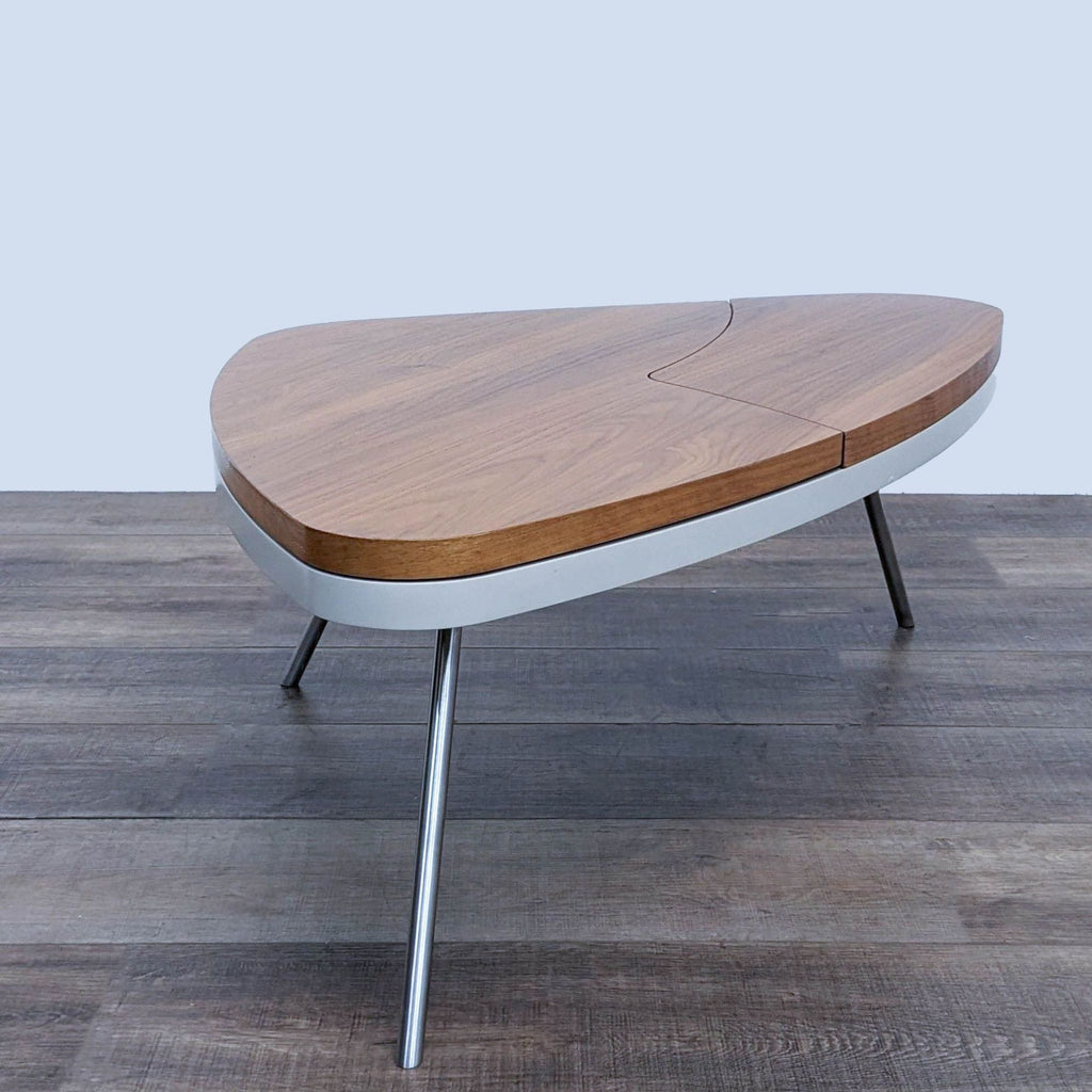 Modern Triangular Coffee Table with Storage