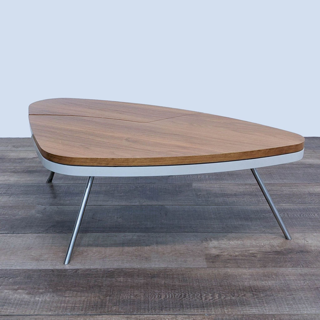 Modern Triangular Coffee Table with Storage