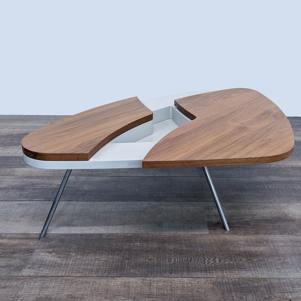 Modern Triangular Coffee Table with Storage