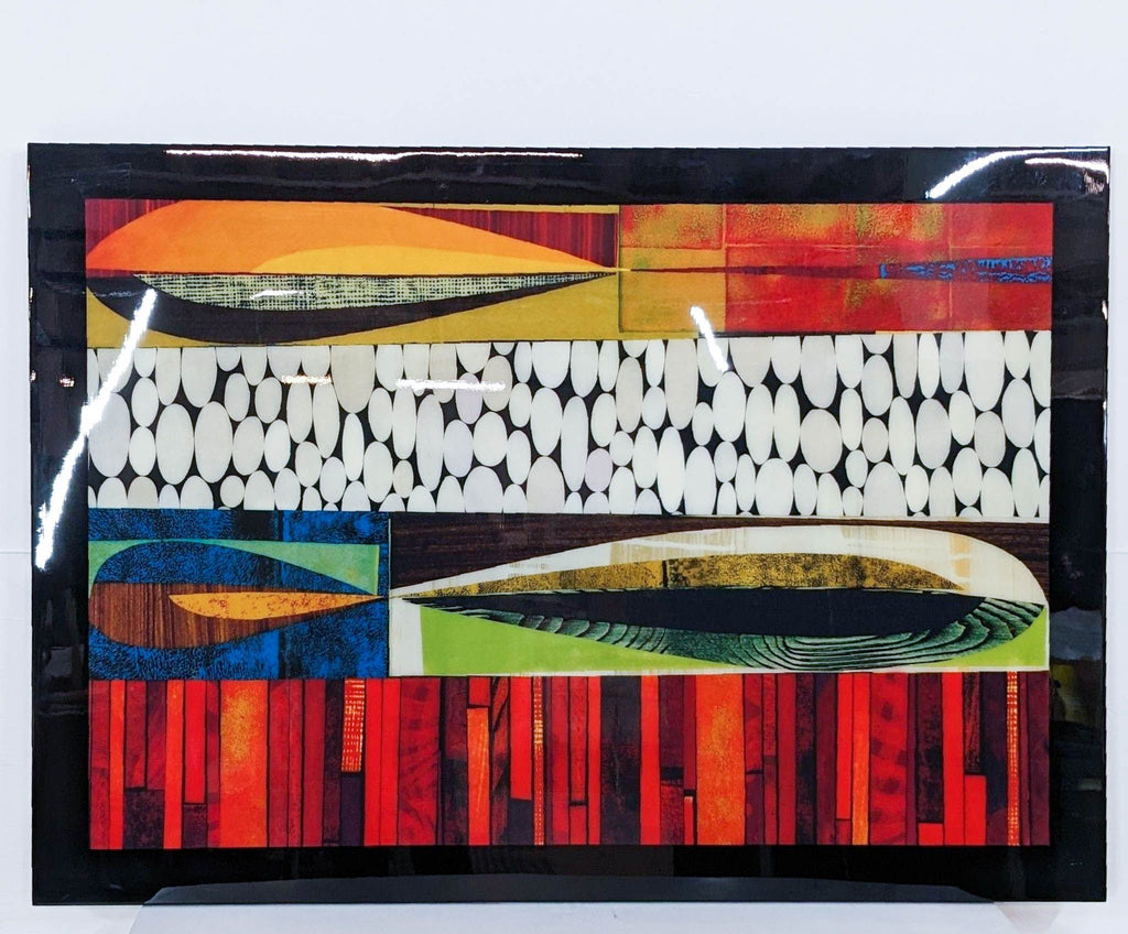 a large abstract painting of a fish