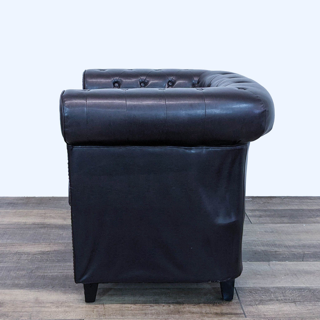 Chesterfield Style Faux Leather Lounge Chair