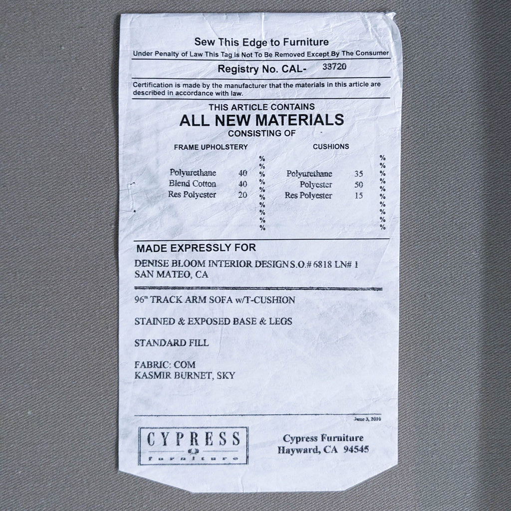 Cypress 3-Seat Sofa - Light Blue