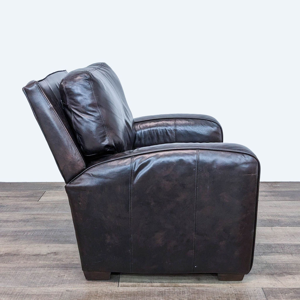 Plush Brown Leather Recliner Chair