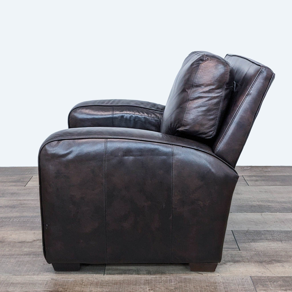 Plush Brown Leather Recliner Chair