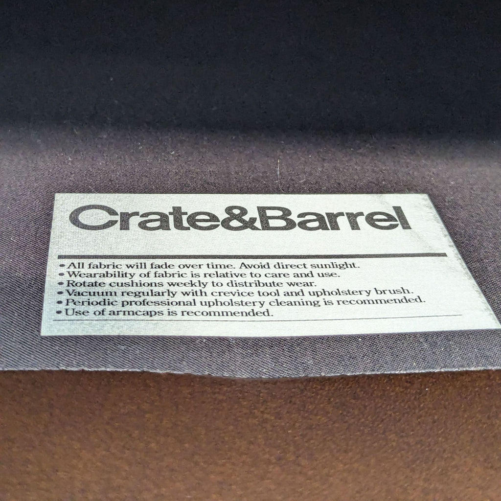 Crate & Barrel Briarwood Leather Loveseat