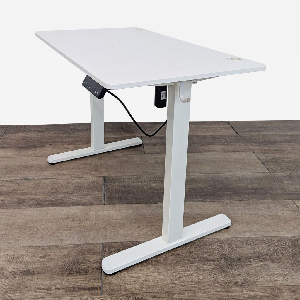 White Laminate Electric Sit Stand Desk
