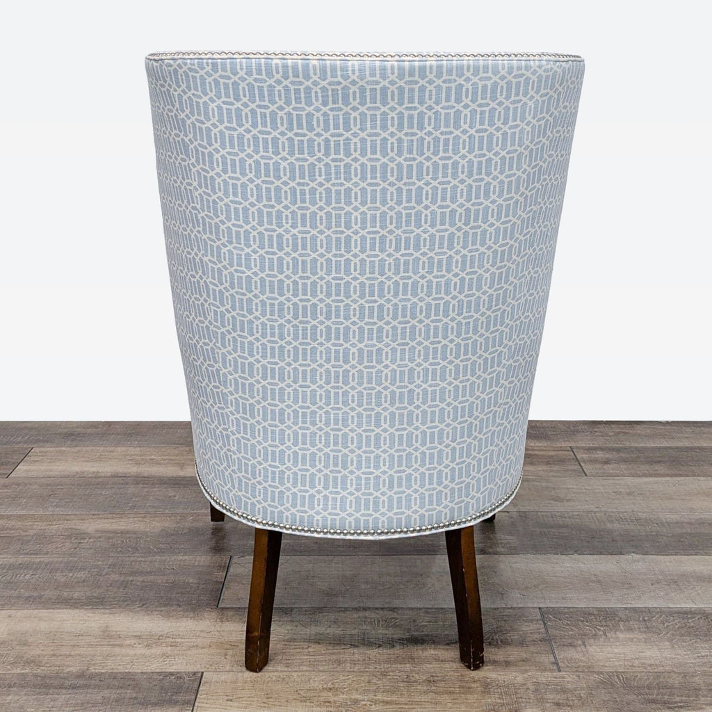 Contemporary Wingback Chair with Geometric Print