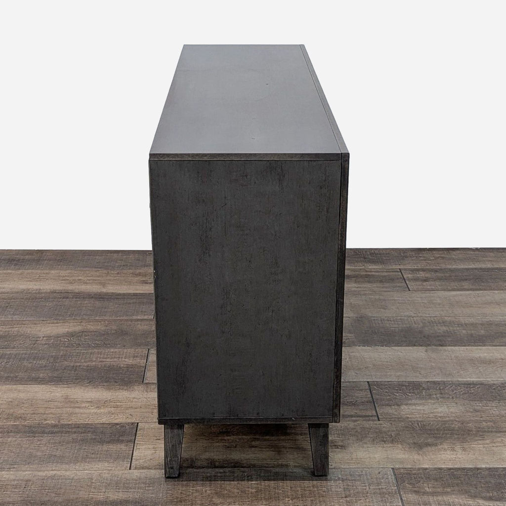 the side table is made from a steel frame.