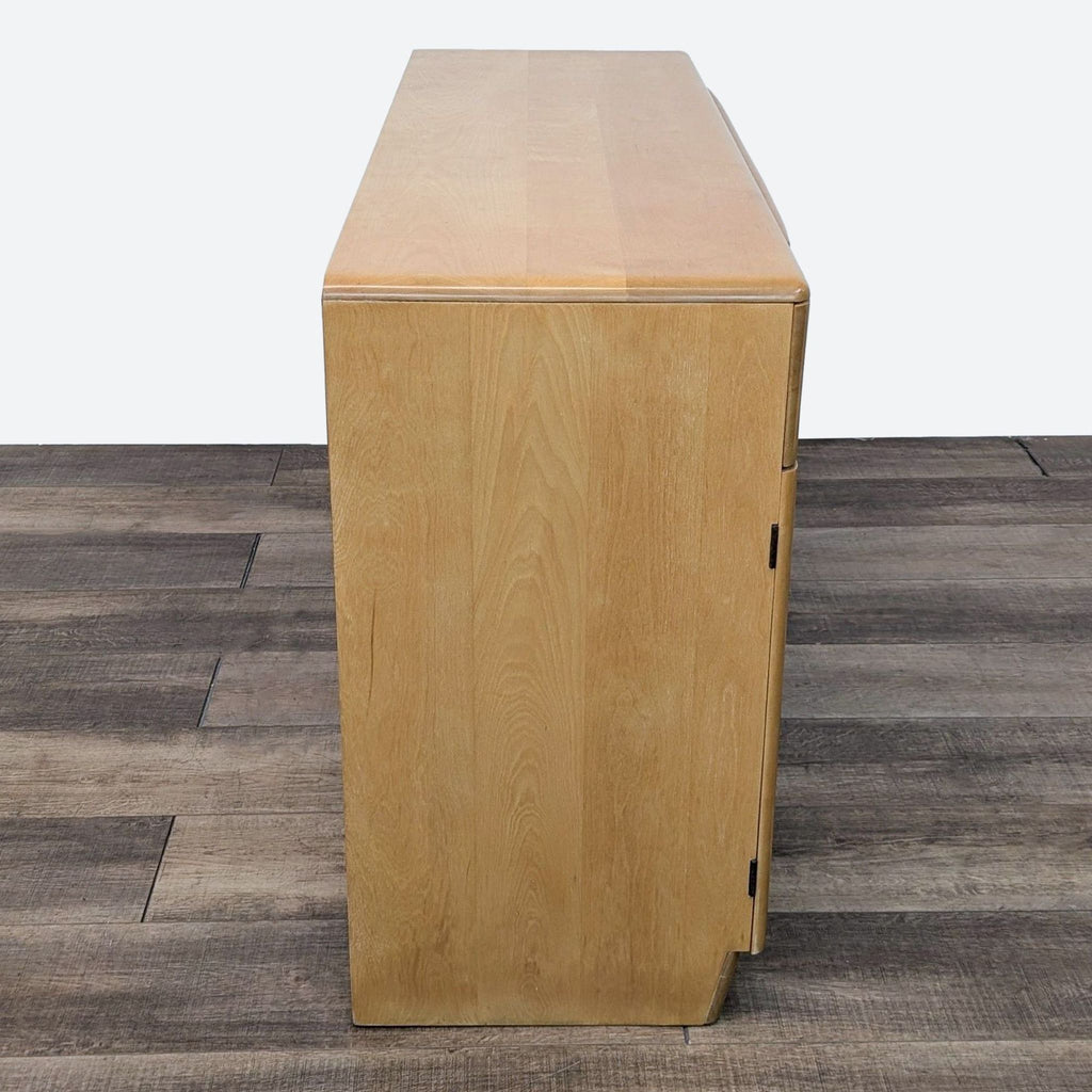 Side view of the birch hardwood sideboard showing its sleek design.