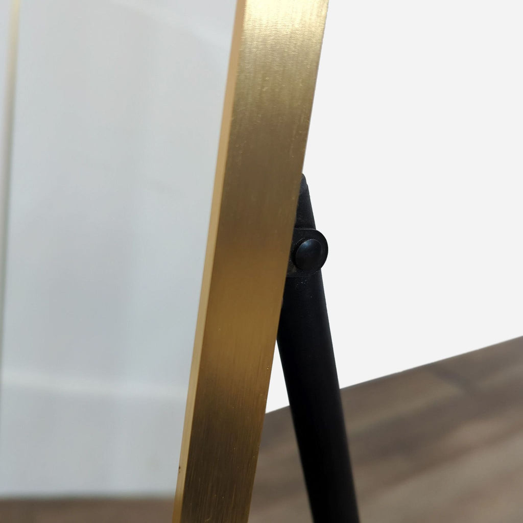 Full-Length Standing Mirror with Gold Frame