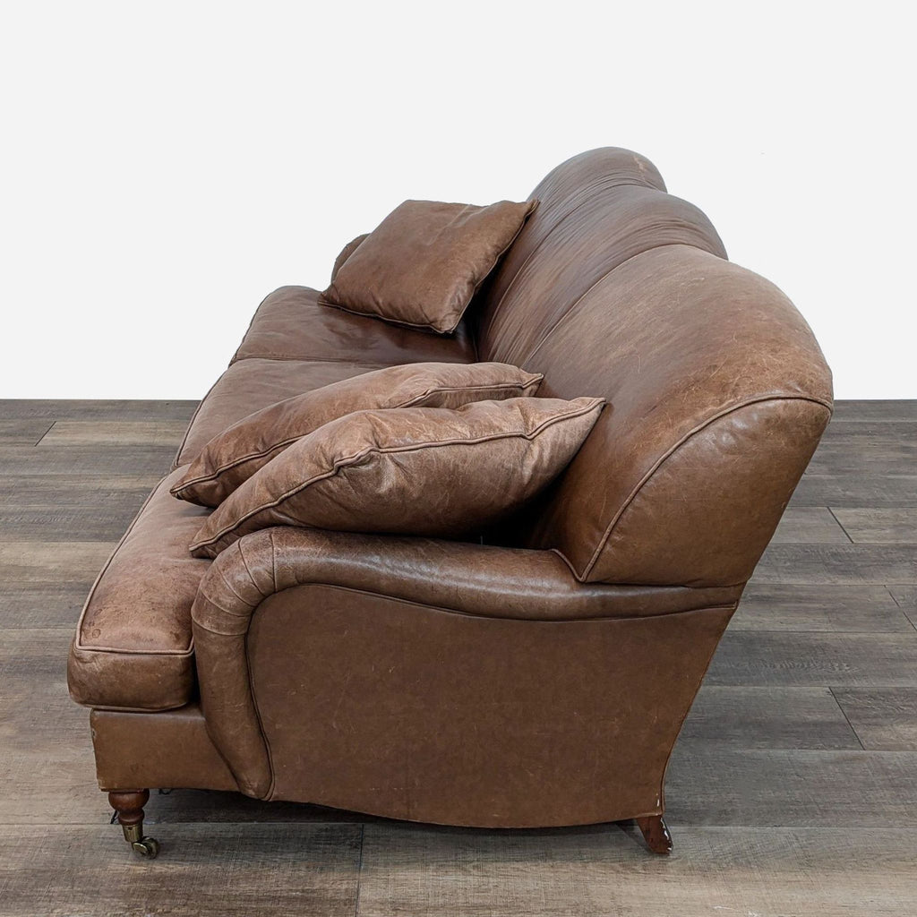 Ralph Lauren 3-Seat Brown Leather Sofa