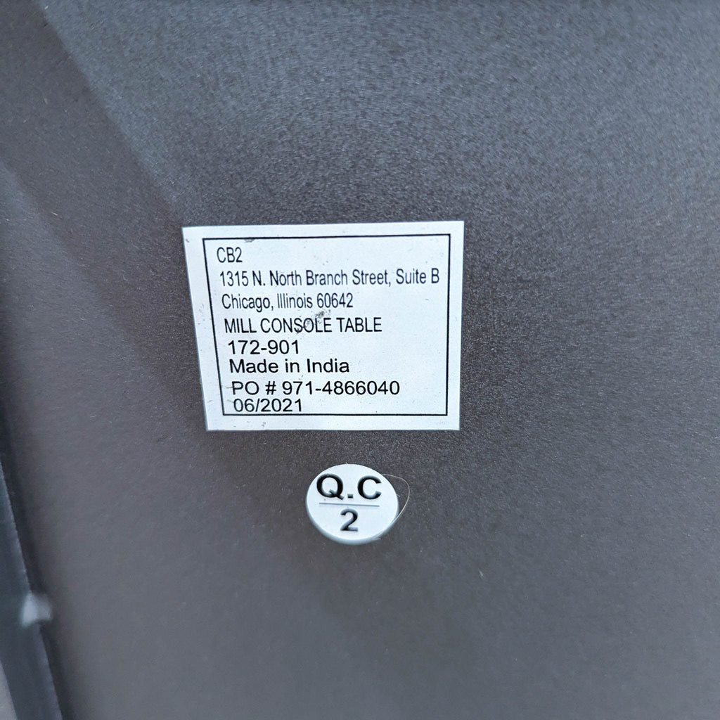 CB2 Mill Console Table