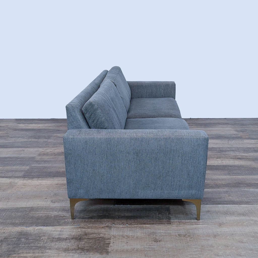 Modern Gray 3-Seat Sofa with Sleek Metal Legs