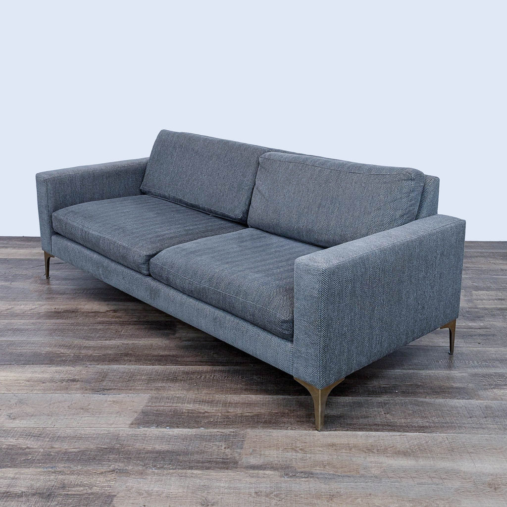 Modern Gray 3-Seat Sofa with Sleek Metal Legs