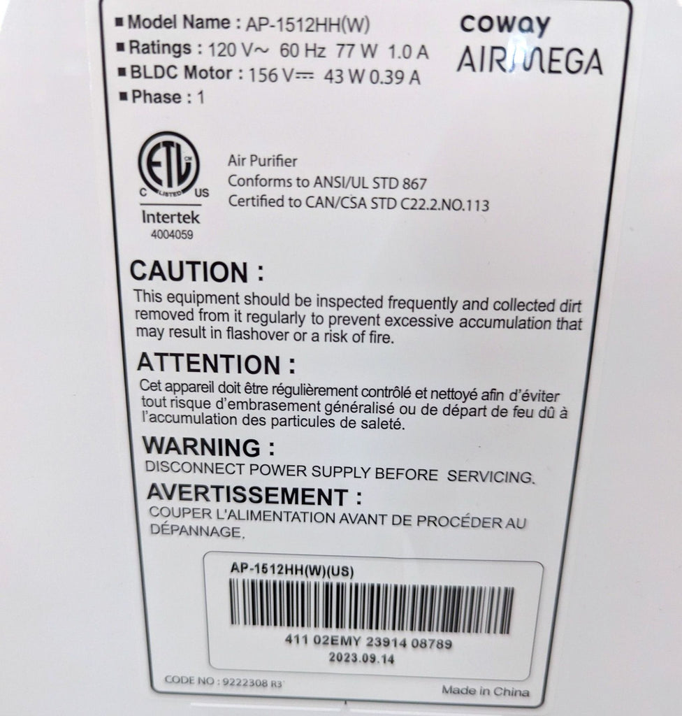 Coway Airmega Air Purifier - Compact, Efficient, and Sleek Design