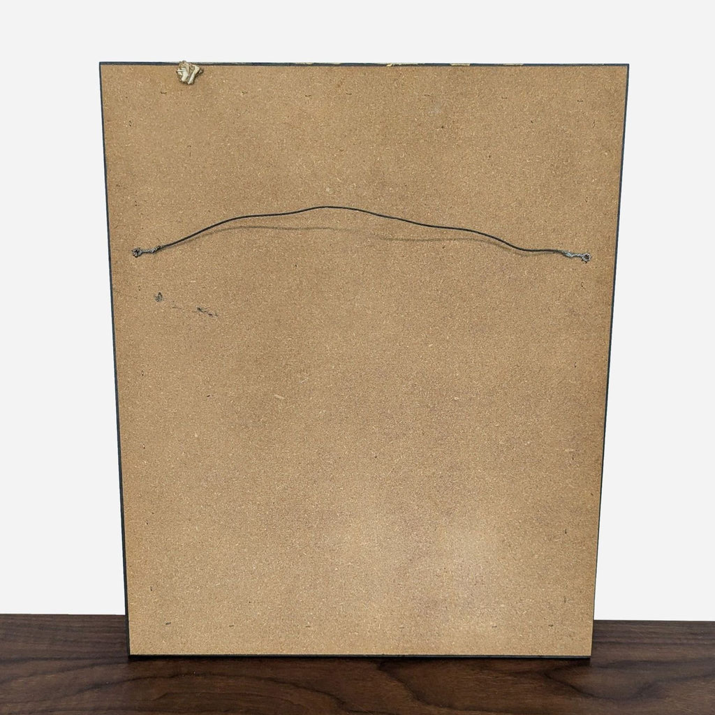 a painting of a piece of wood with a string attached to it.