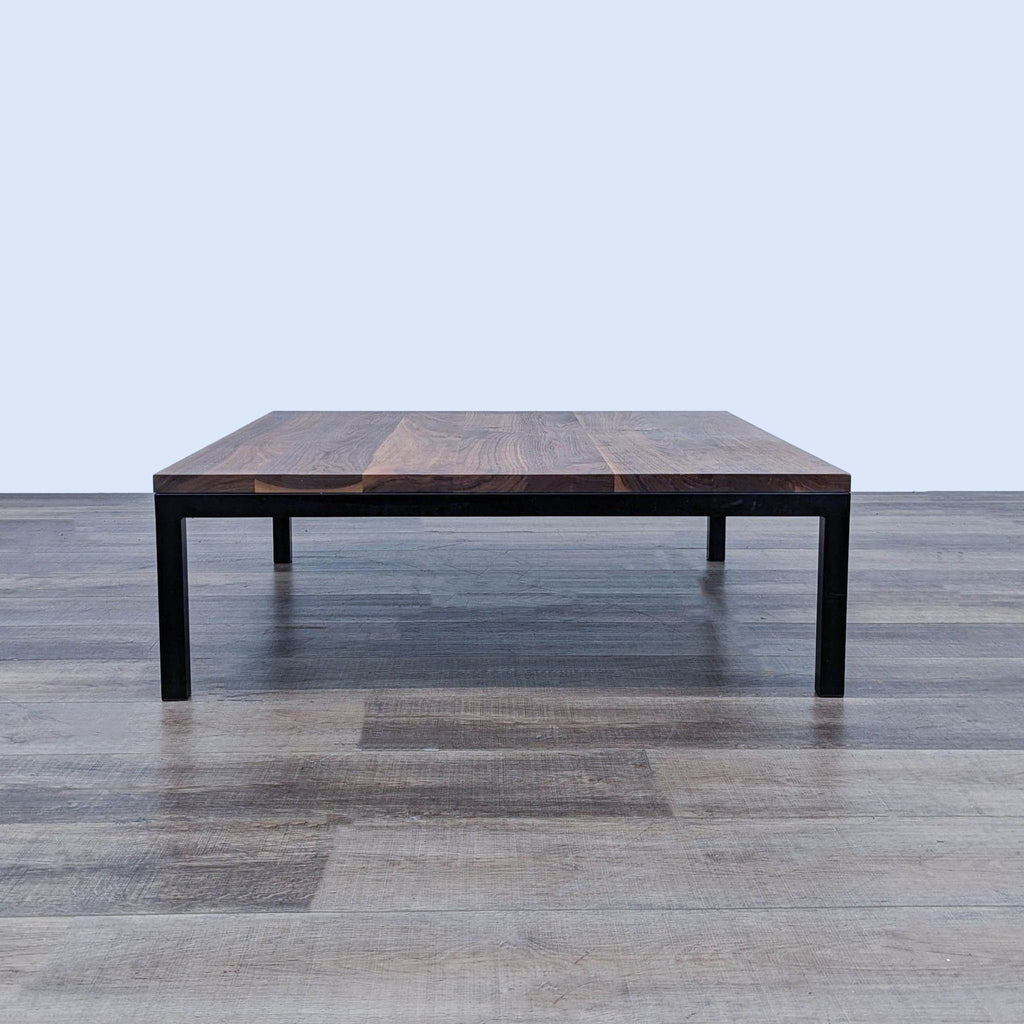 the coffee table is made from solid walnut.