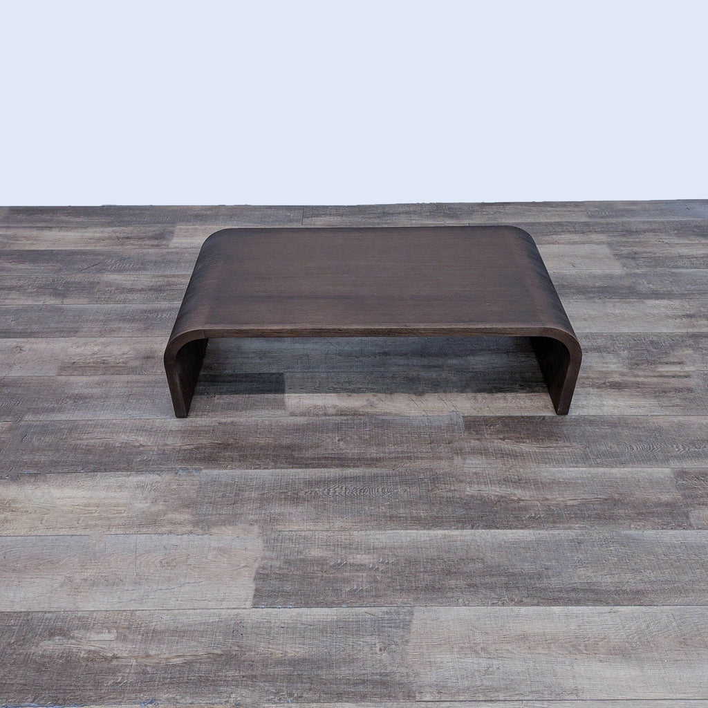the coffee table is made from a solid walnut wood.