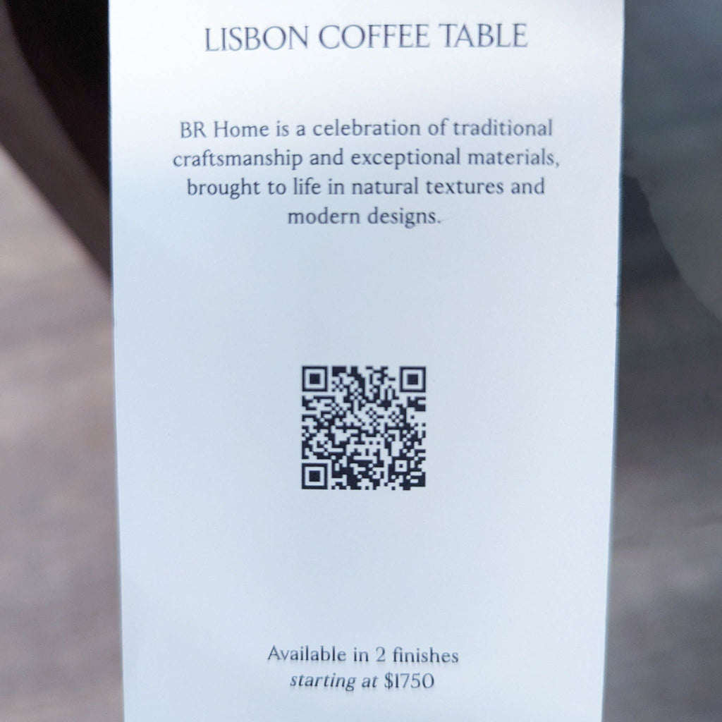 BR Home Lisbon Coffee Table