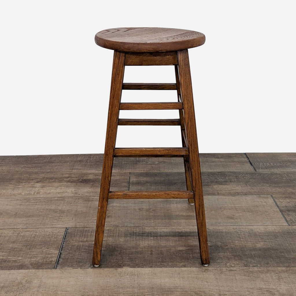 a stool made of solid wood.