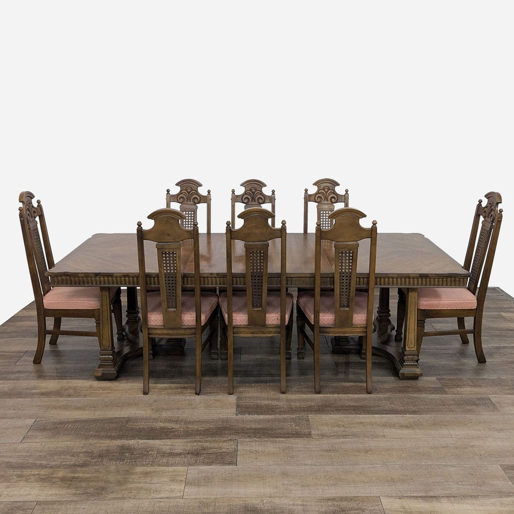 a dining table with chairs and a table.