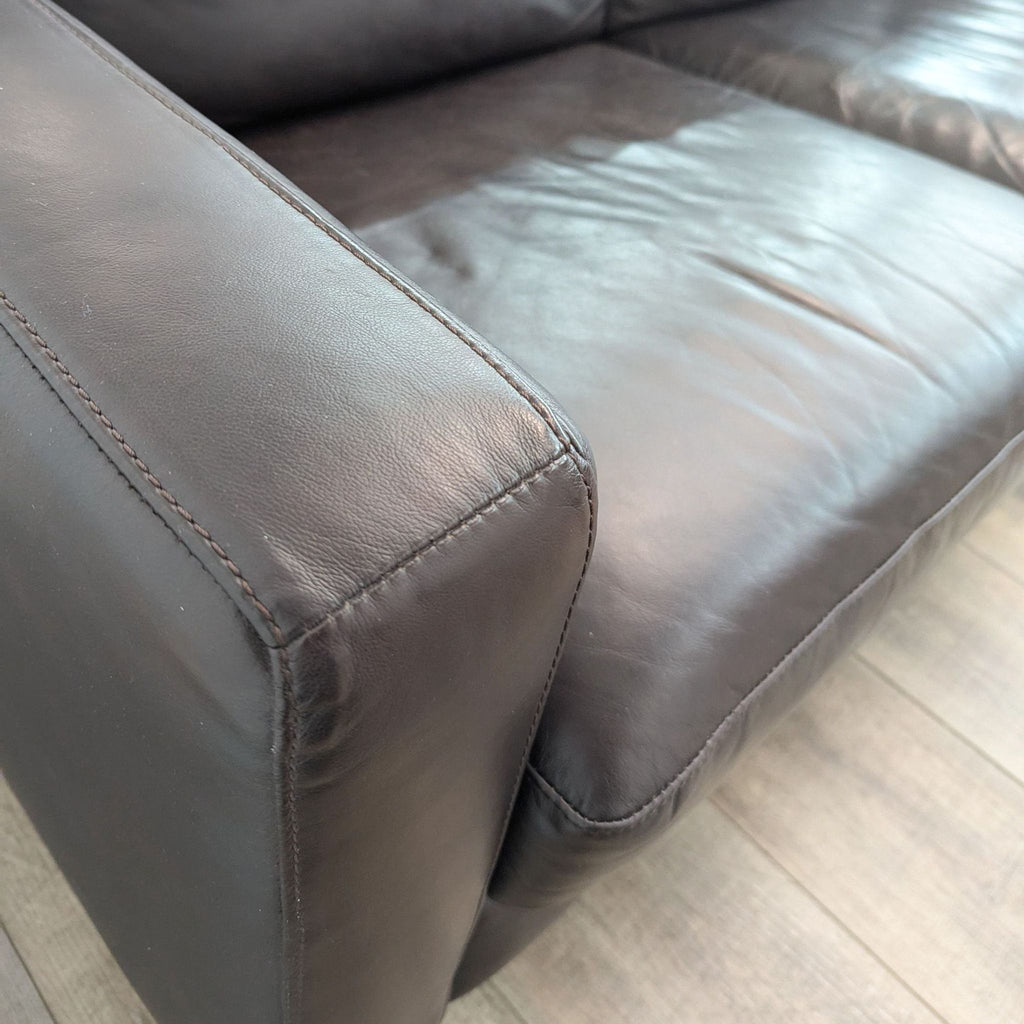3-Seat Dark Brown Leather Sofa by Violino Ltd.