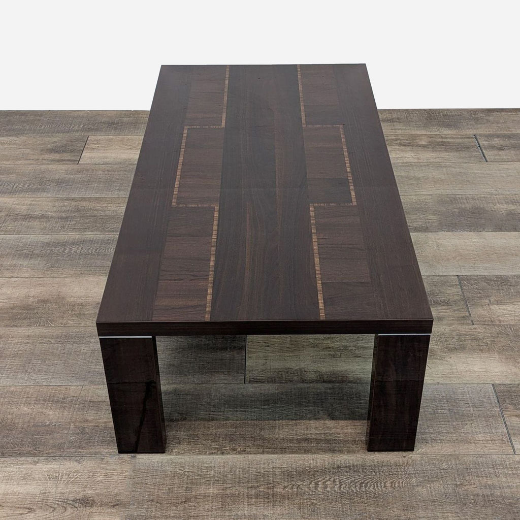 the coffee table is made from solid walnut.